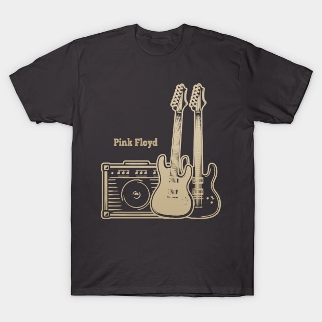 Pink Floyd Play With Guitars T-Shirt by Stars A Born